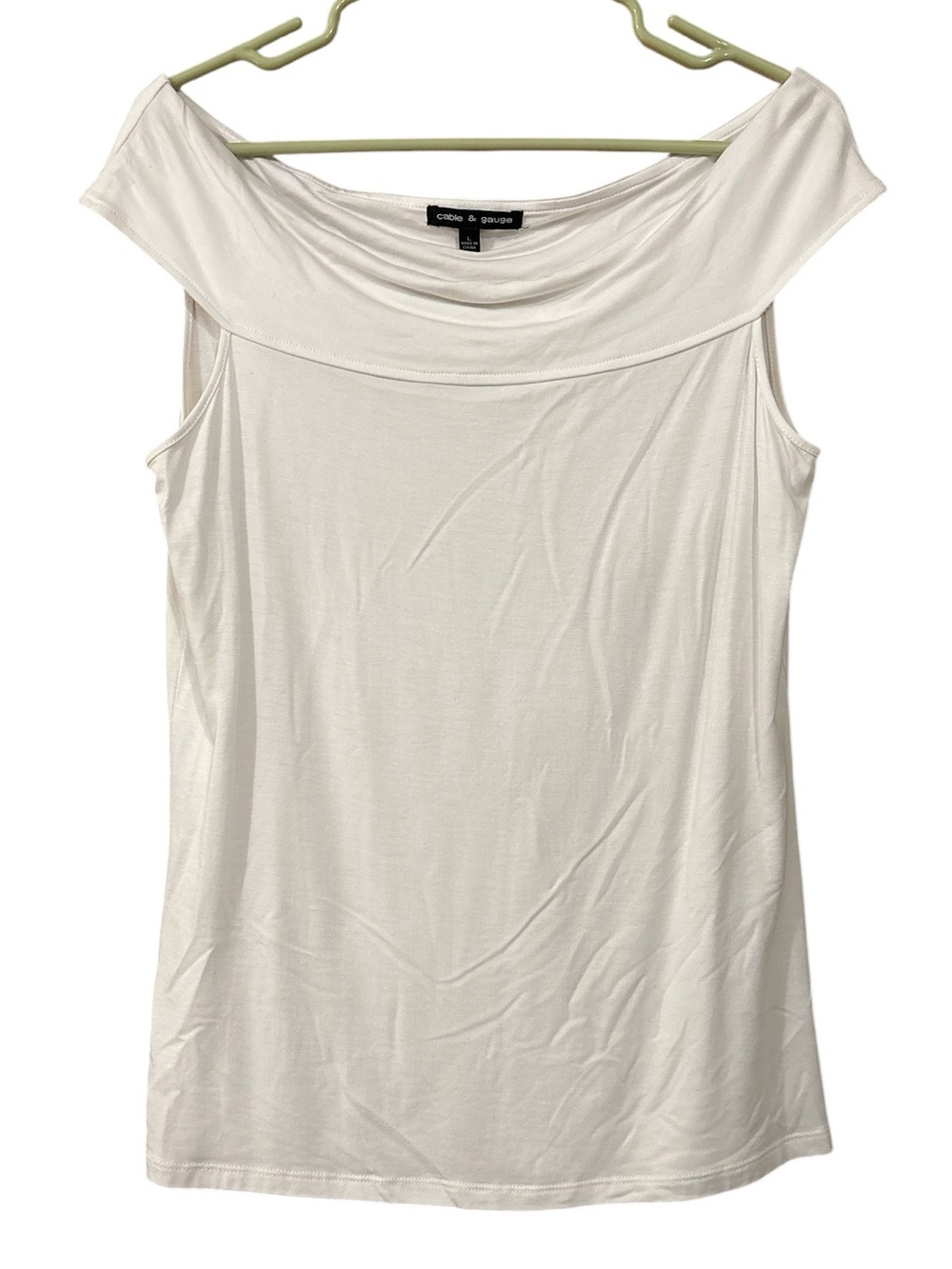 Cable & Gauge Cream Off-Shoulder Sleeveless Camisole